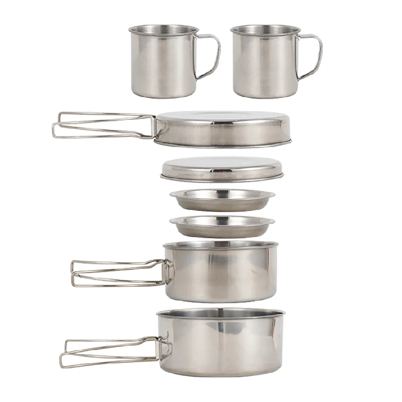 8pcs/Set Camping Cookware Mess - Camping Hiking Cooking recension och pris
