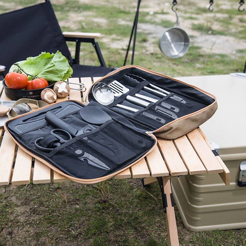 8pcs Camping Kitchen Cookware  - Camping Cooking Organizer recension och pris