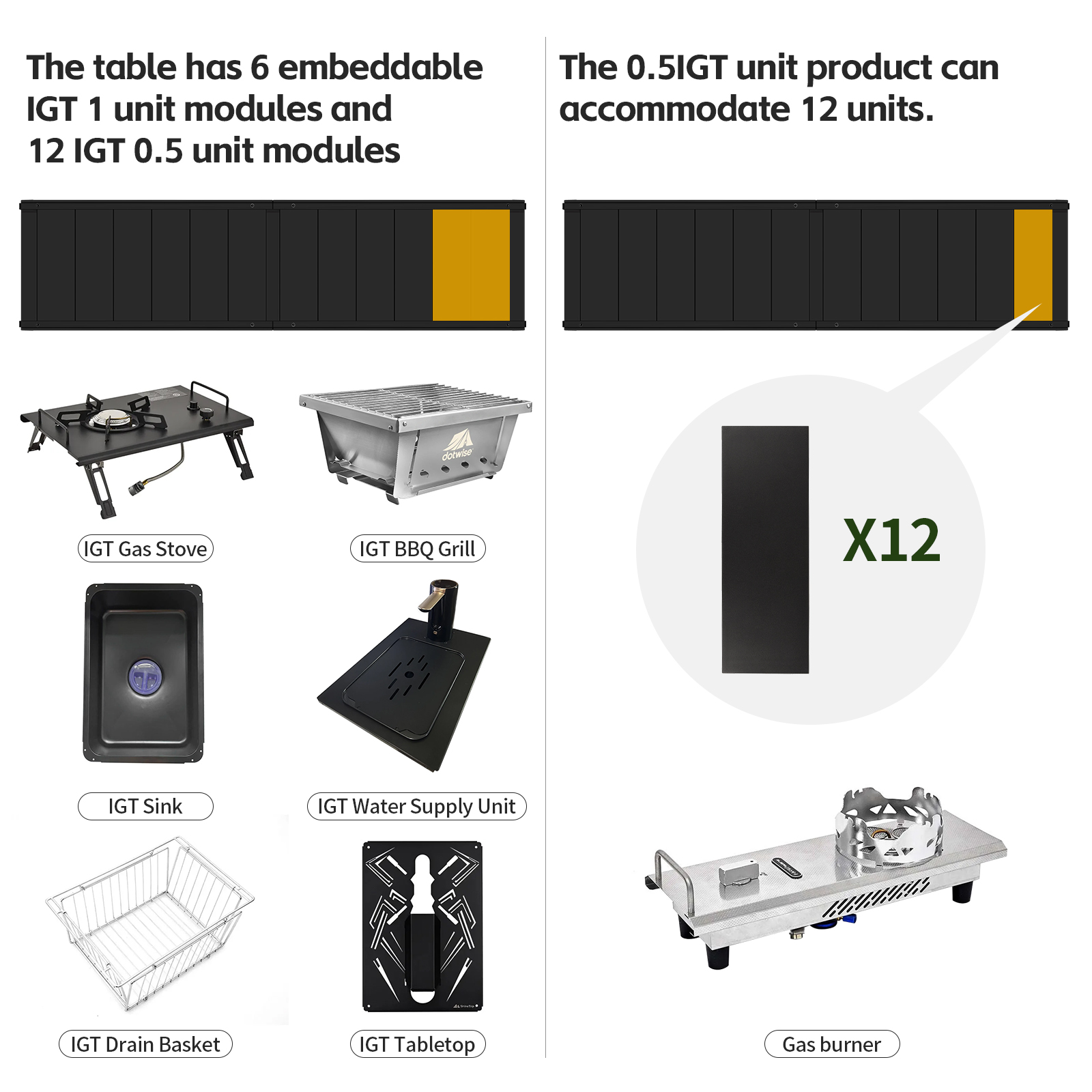 DOTWISE Outdoor Camping IGT Ta - Camping Cooking Table recension och pris