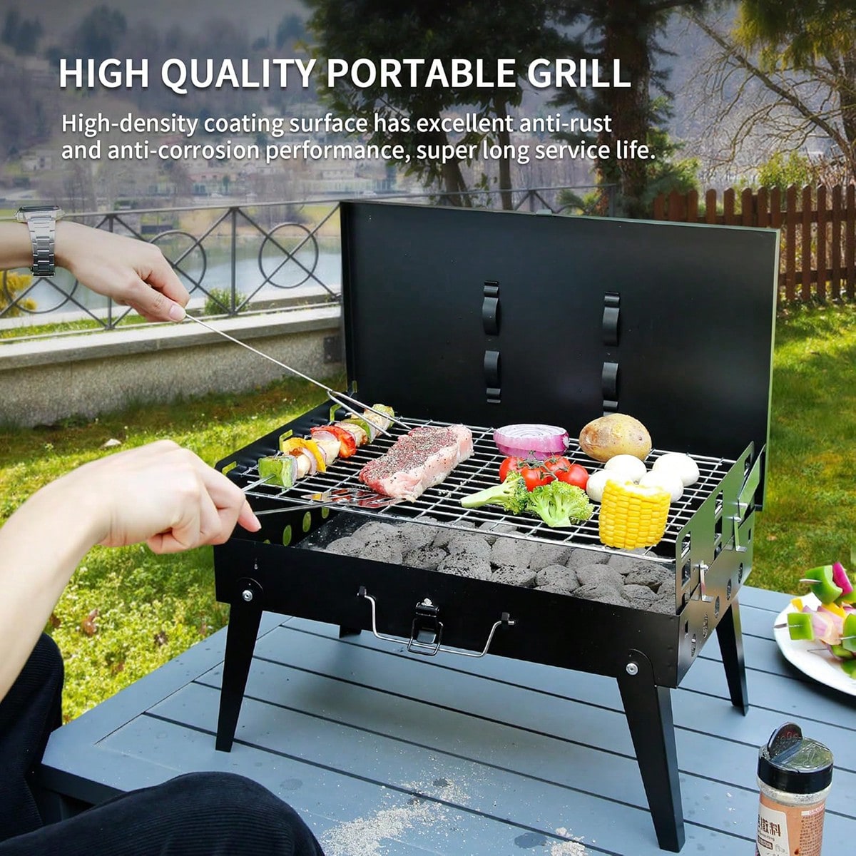 1pc Small Portable Charcoal Gr - Camping Hiking Cooking recension och pris